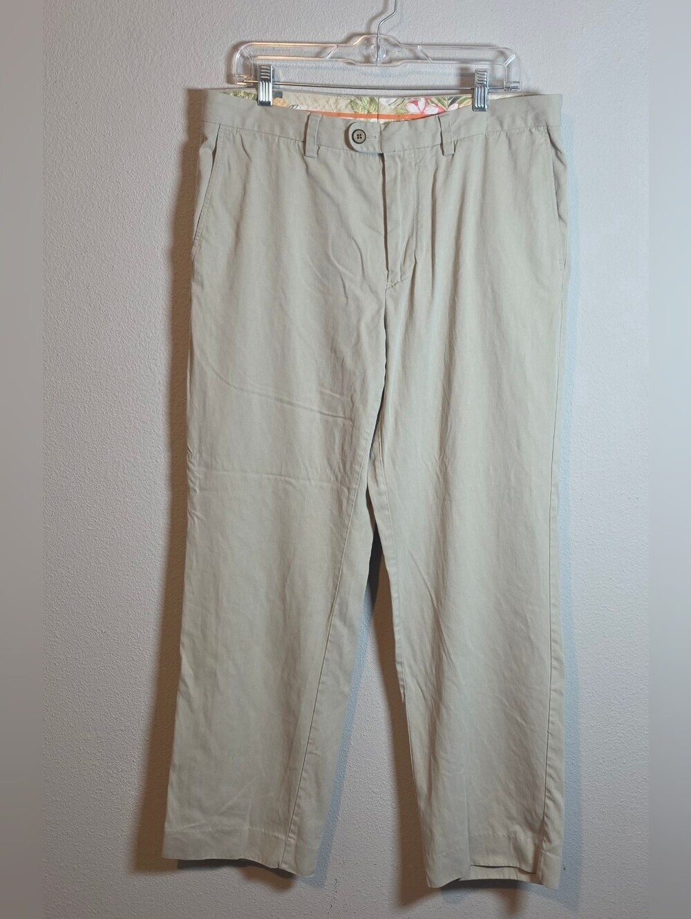 Tommy Bahama Men's Silk Blend Pants Relaxed Fit Khaki Size 35/32 Resortwear